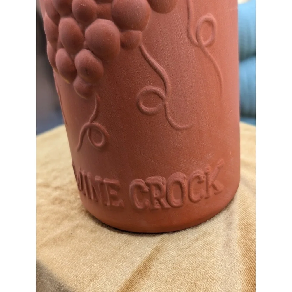 Cottagecore Terracotta Wine Cooler • Rustic Tuscan Clay Wine Crock Chiller with